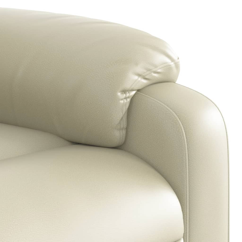 vidaXL Sillón reclinable de cuero sintético crema