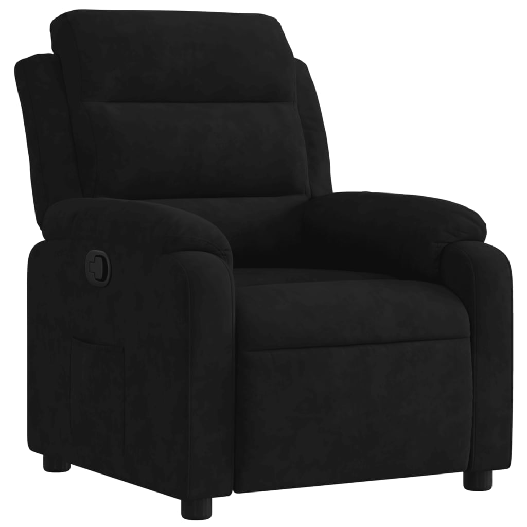 vidaXL Sillón reclinable de terciopelo negro