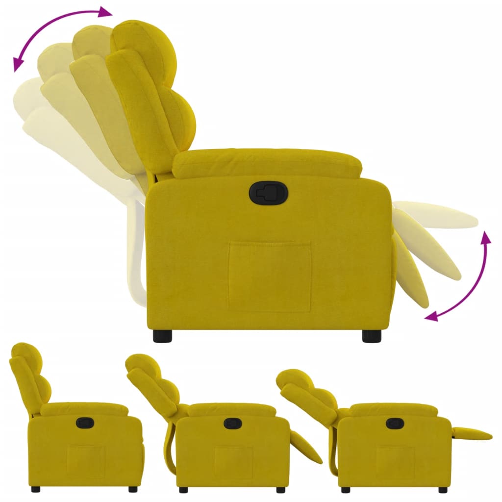 vidaXL Sillón reclinable terciopelo amarillo