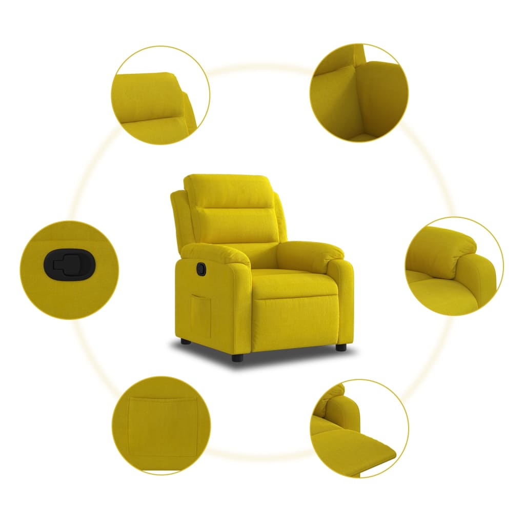 vidaXL Sillón reclinable terciopelo amarillo