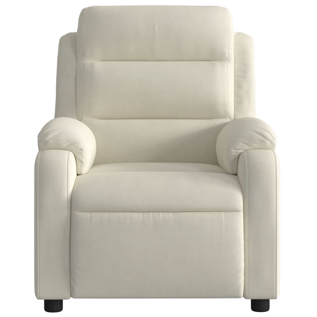 vidaXL Sillón reclinable terciopelo blanco crema