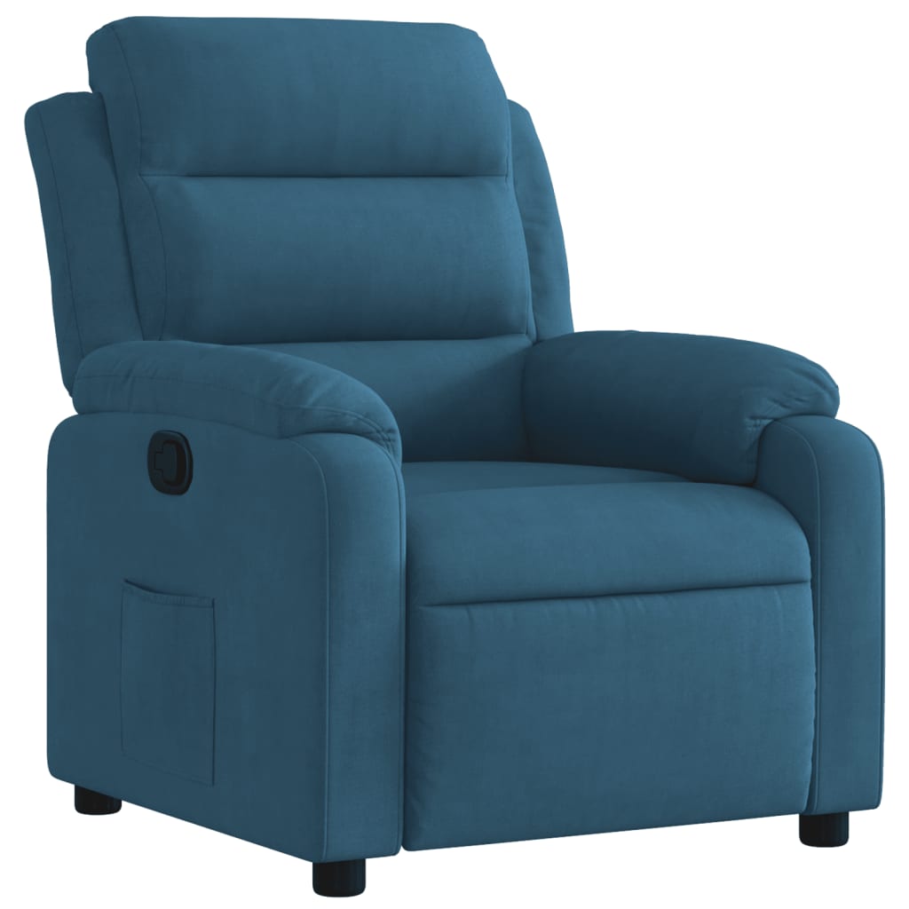 vidaXL Sillón reclinable de terciopelo azul