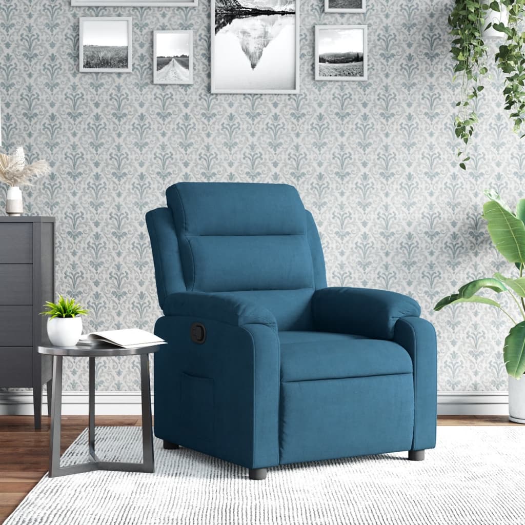 vidaXL Sillón reclinable de terciopelo azul