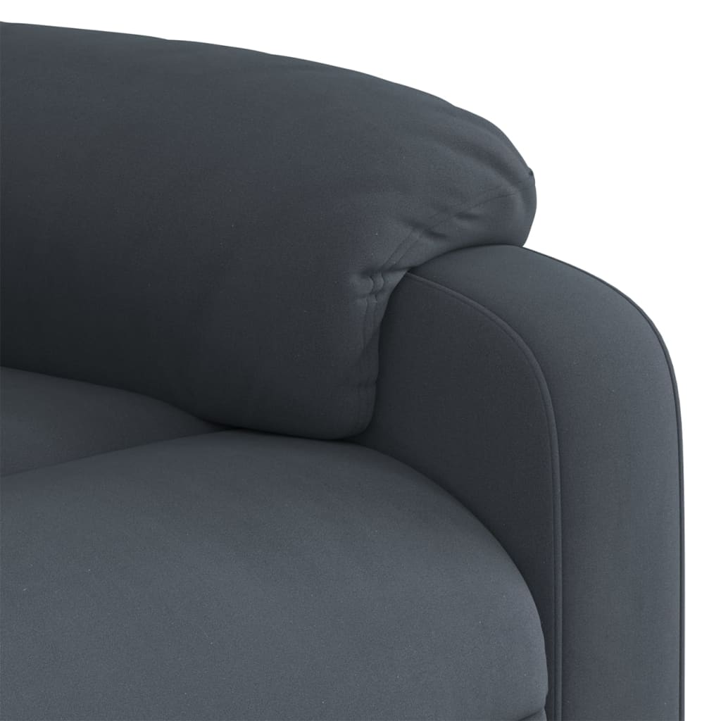 vidaXL Sillón de masaje reclinable de terciopelo gris oscuro