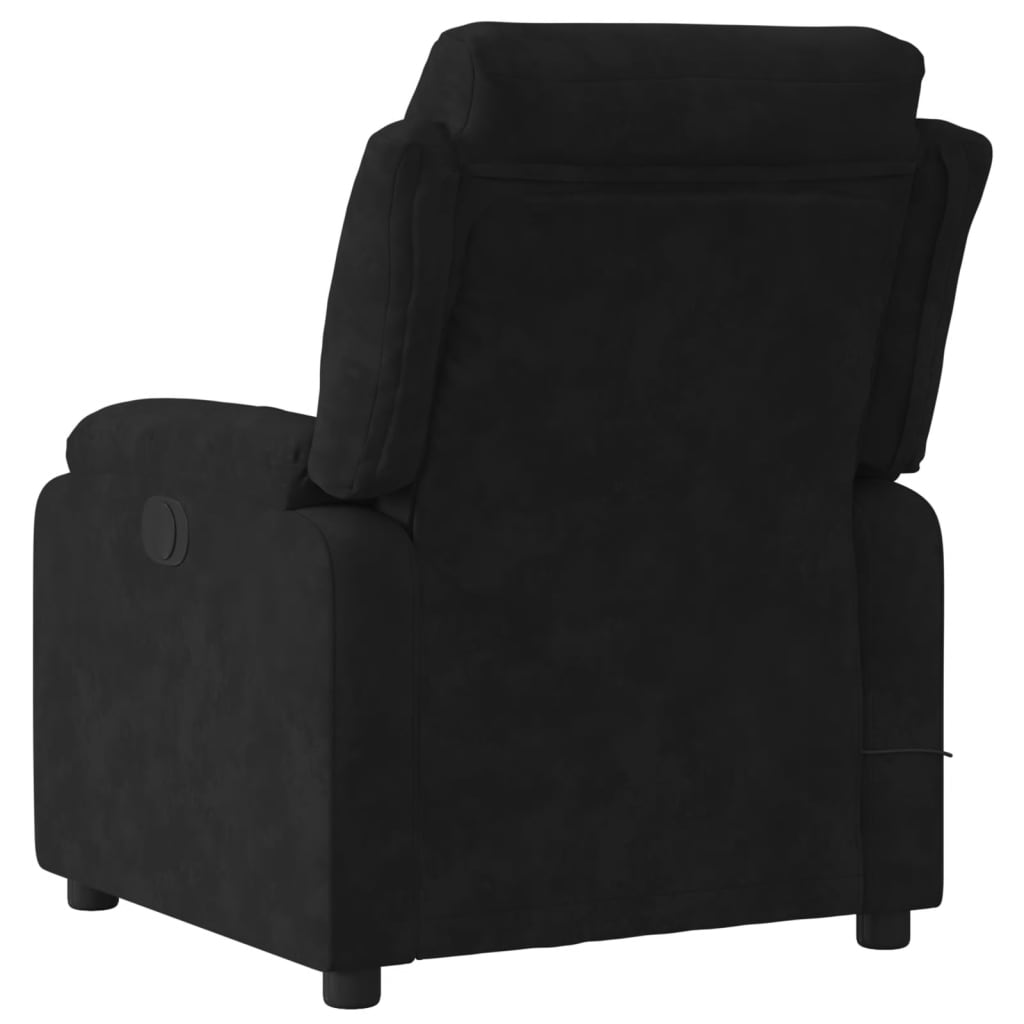 vidaXL Sillón de masaje reclinable de terciopelo negro