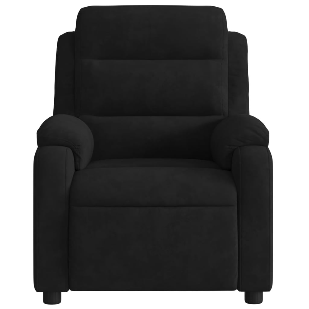 vidaXL Sillón de masaje reclinable de terciopelo negro