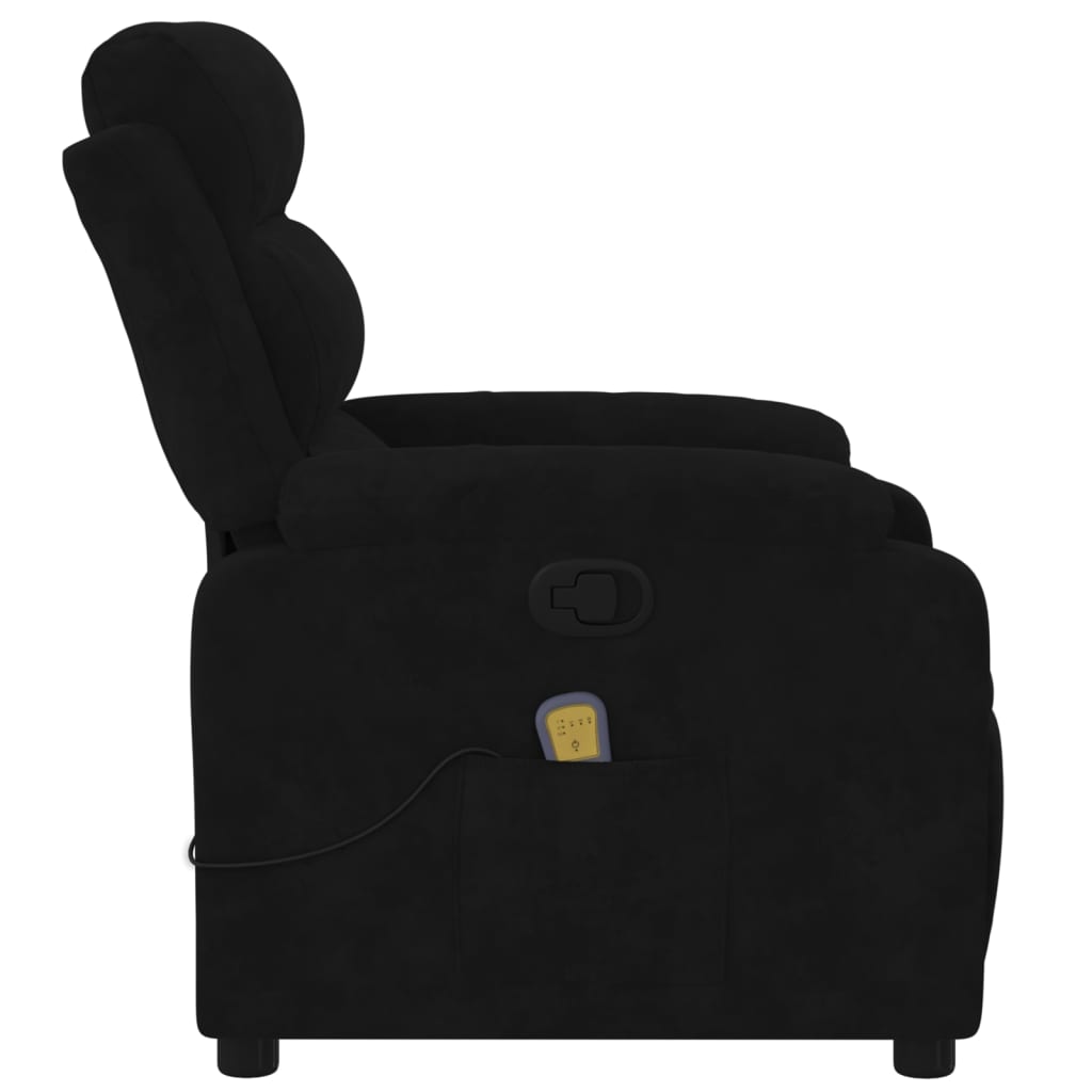 vidaXL Sillón de masaje reclinable de terciopelo negro