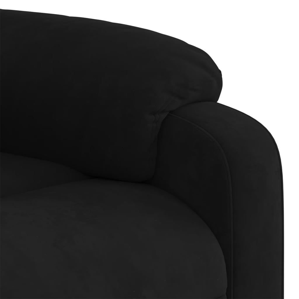 vidaXL Sillón de masaje reclinable de terciopelo negro