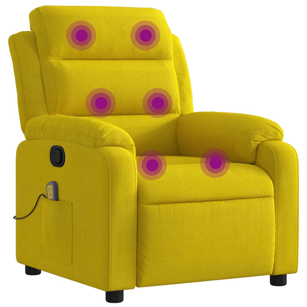 vidaXL Sillón de masaje reclinable de terciopelo amarillo