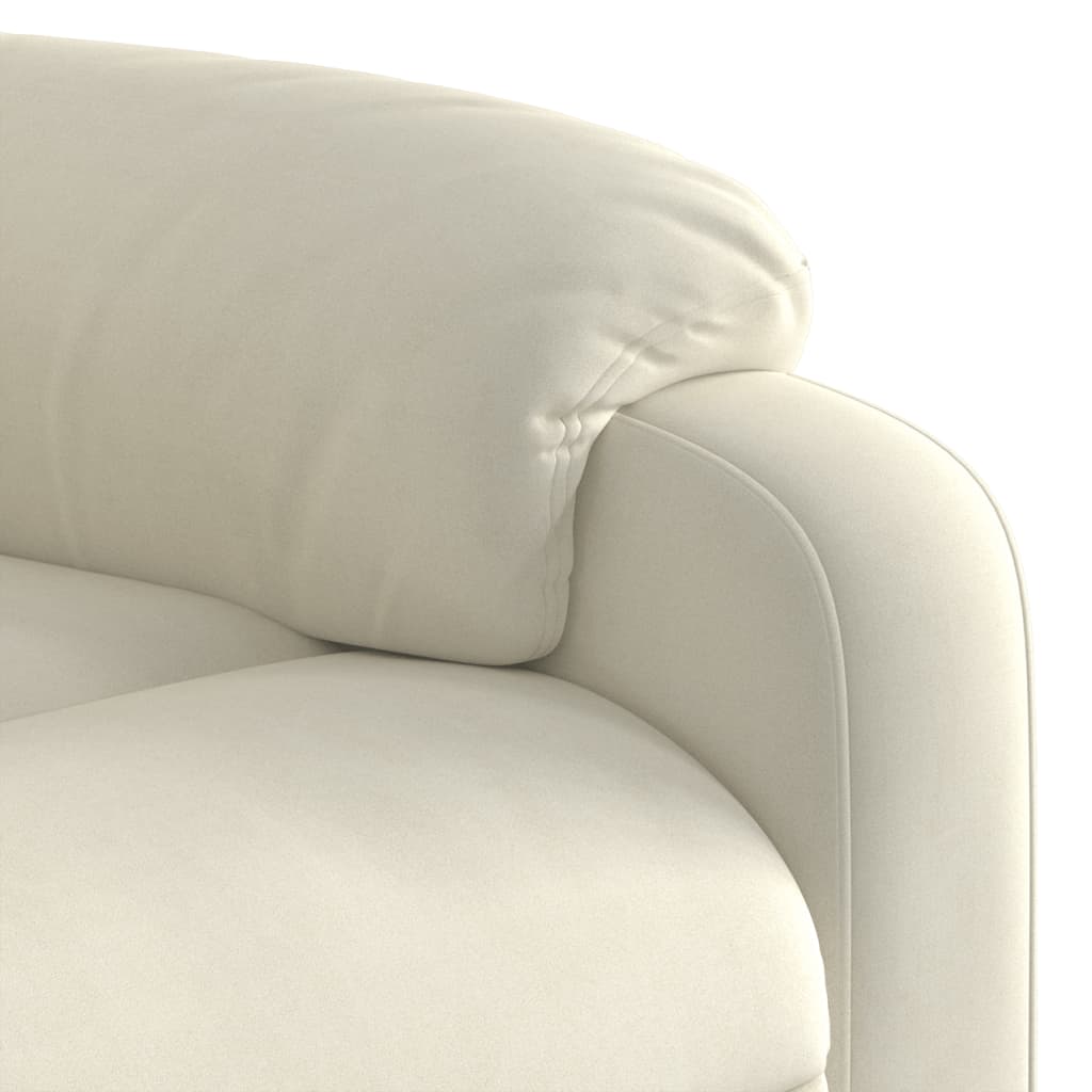 vidaXL Sillón de masaje reclinable de terciopelo crema