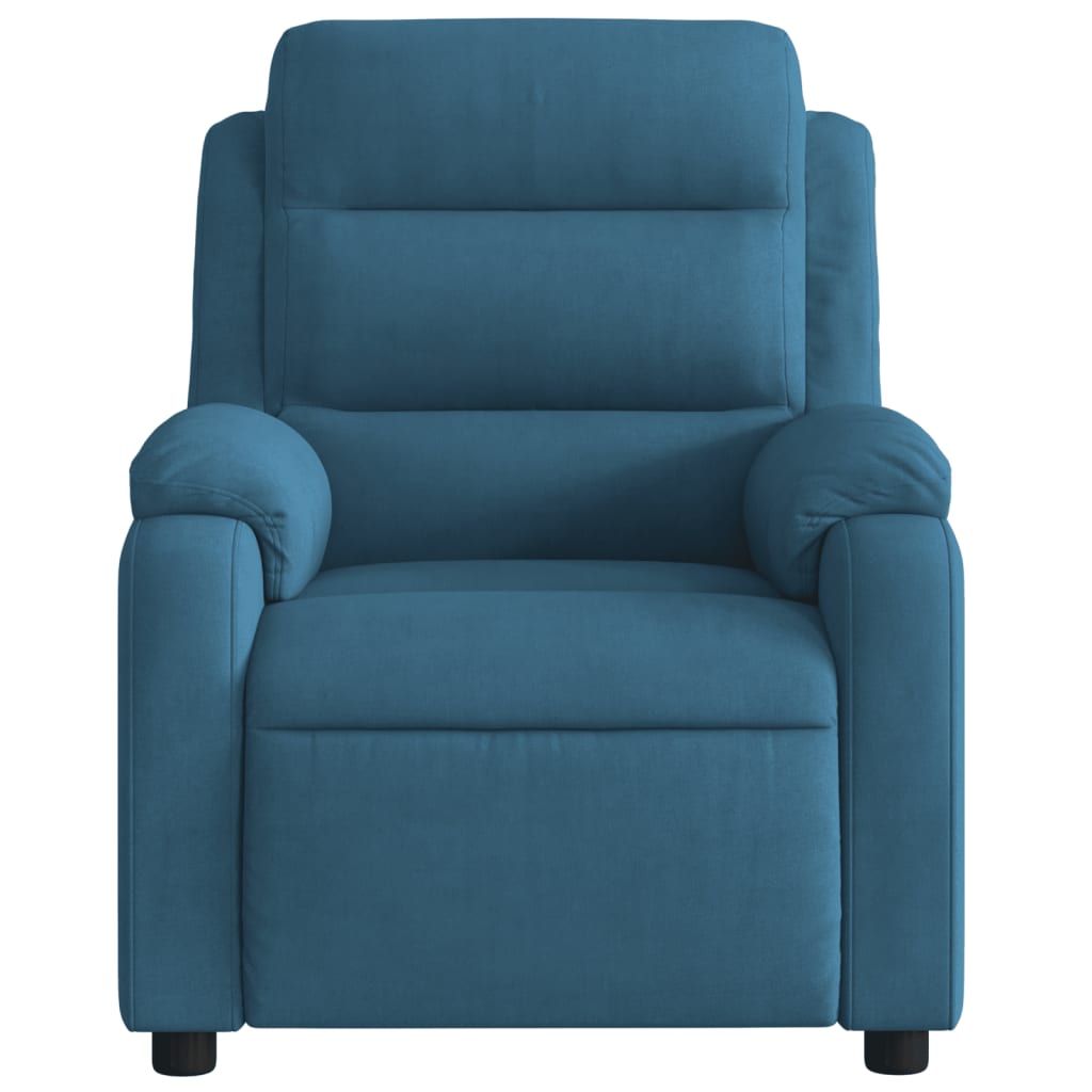 vidaXL Sillón de masaje reclinable de terciopelo azul