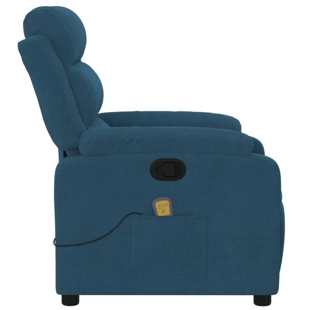 vidaXL Sillón de masaje reclinable de terciopelo azul