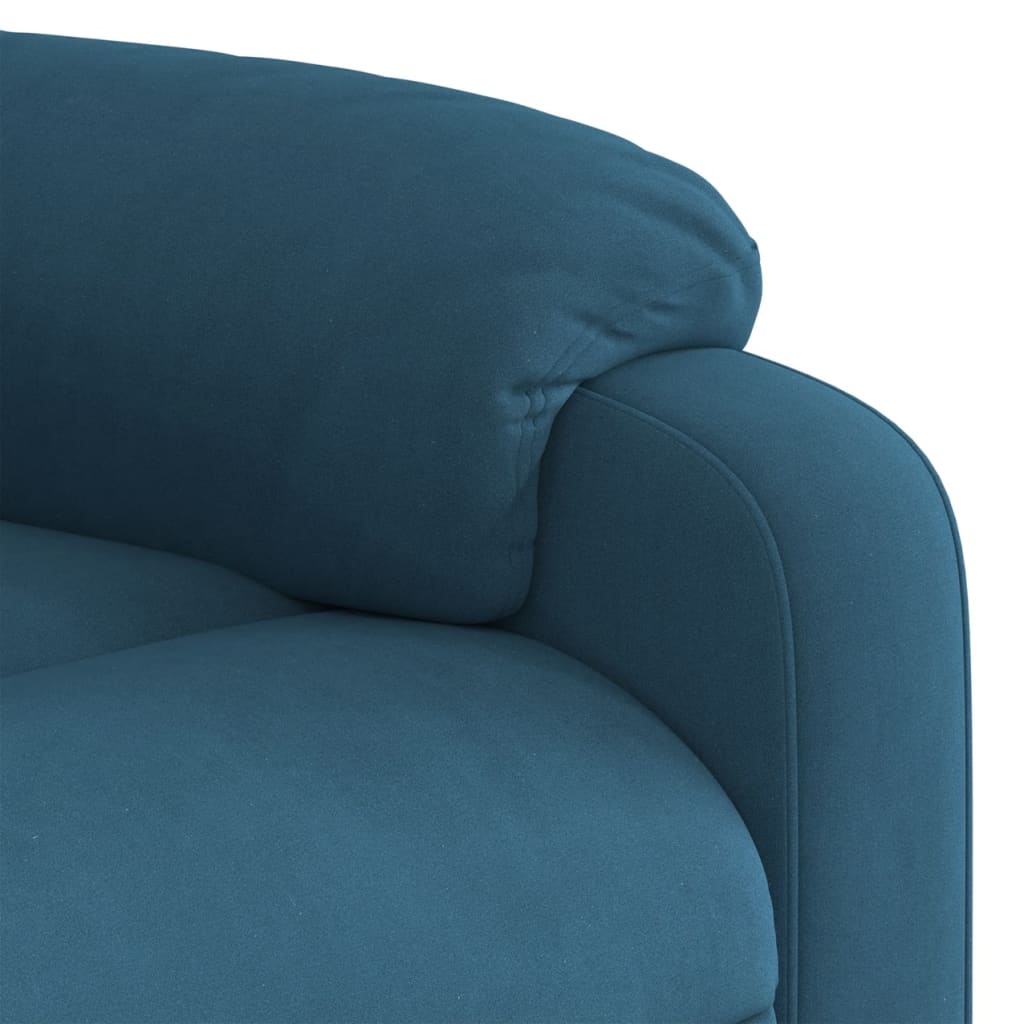 vidaXL Sillón de masaje reclinable de terciopelo azul