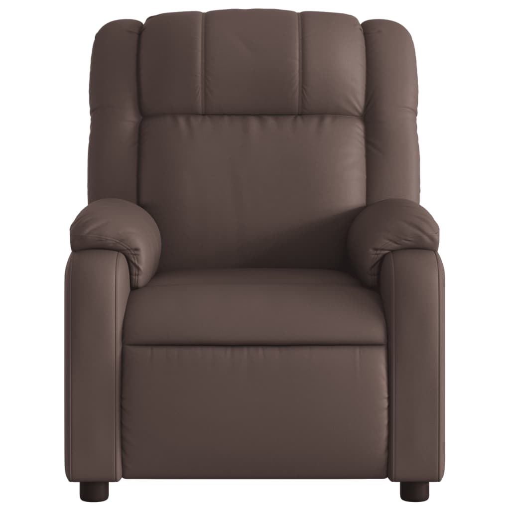 vidaXL Sillón reclinable de cuero sintético marrón