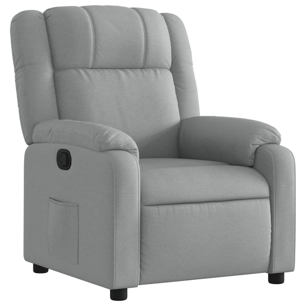 vidaXL Sillón reclinable de tela gris claro