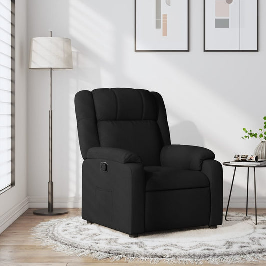 vidaXL Sillón reclinable de tela negro