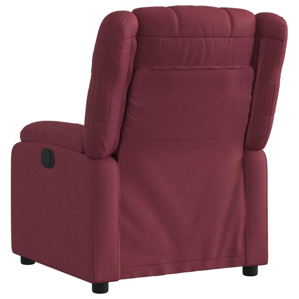 vidaXL Sillón reclinable de tela rojo tinto