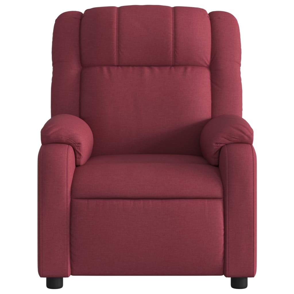 vidaXL Sillón reclinable de tela rojo tinto