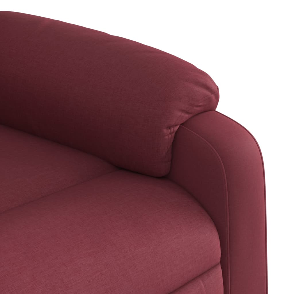 vidaXL Sillón reclinable de tela rojo tinto