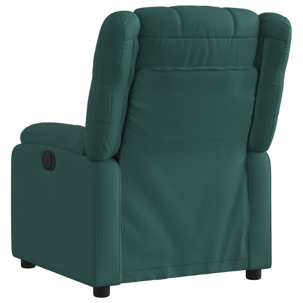 vidaXL Sillón reclinable de tela verde oscuro