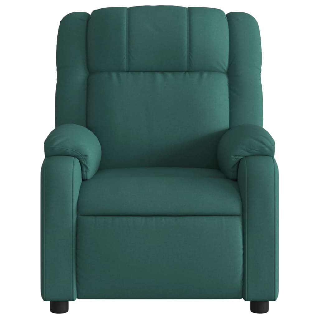 vidaXL Sillón reclinable de tela verde oscuro