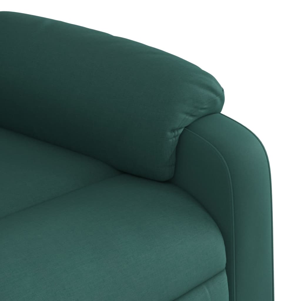 vidaXL Sillón reclinable de tela verde oscuro