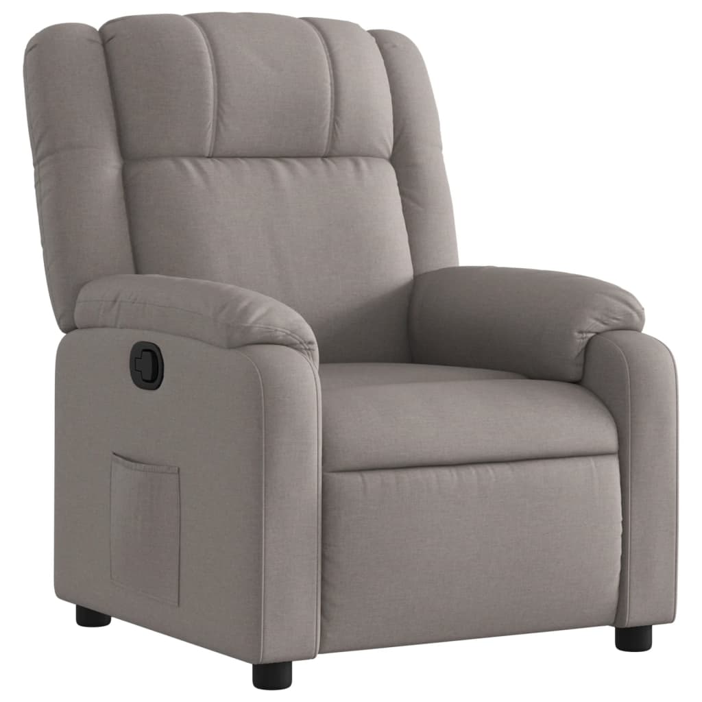 vidaXL Sillón reclinable de tela gris taupe