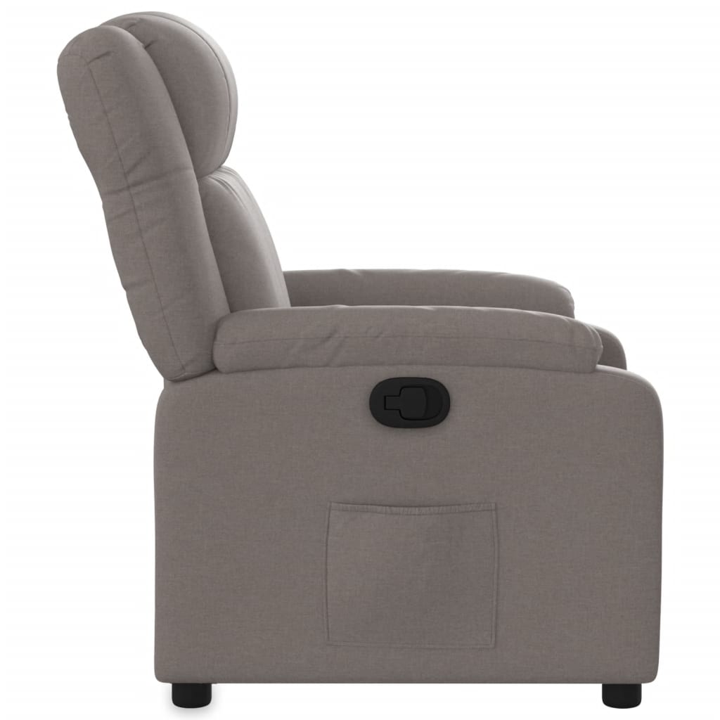 vidaXL Sillón reclinable de tela gris taupe