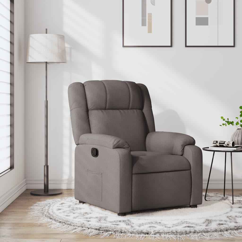 vidaXL Sillón reclinable de tela gris taupe