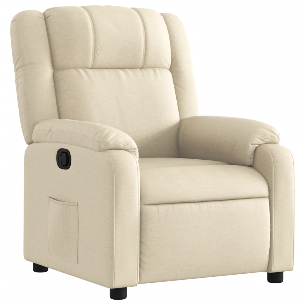 vidaXL Sillón reclinable de tela crema