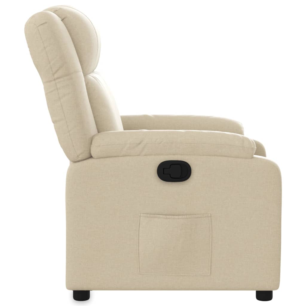 vidaXL Sillón reclinable de tela crema