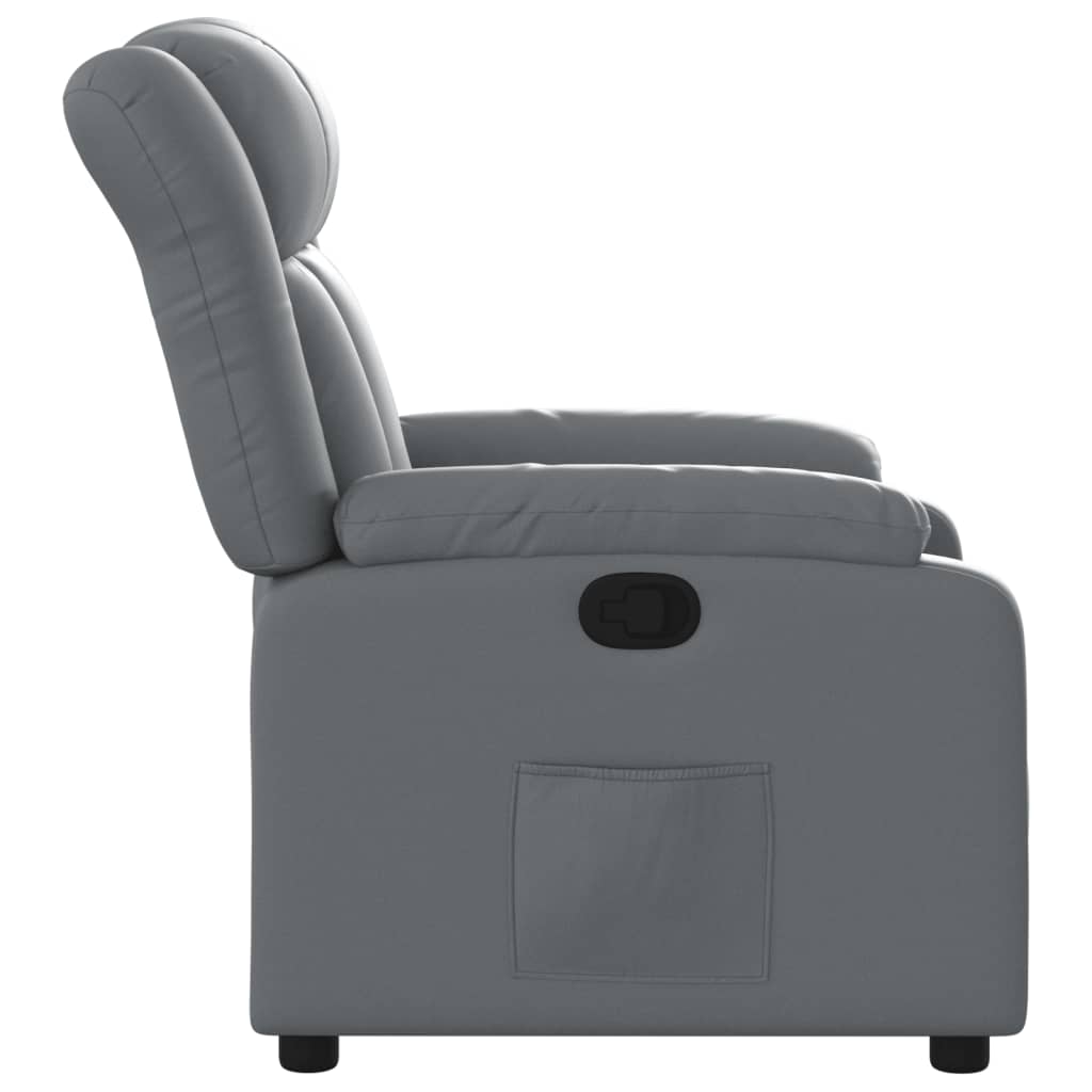 vidaXL Sillón reclinable de cuero sintético gris