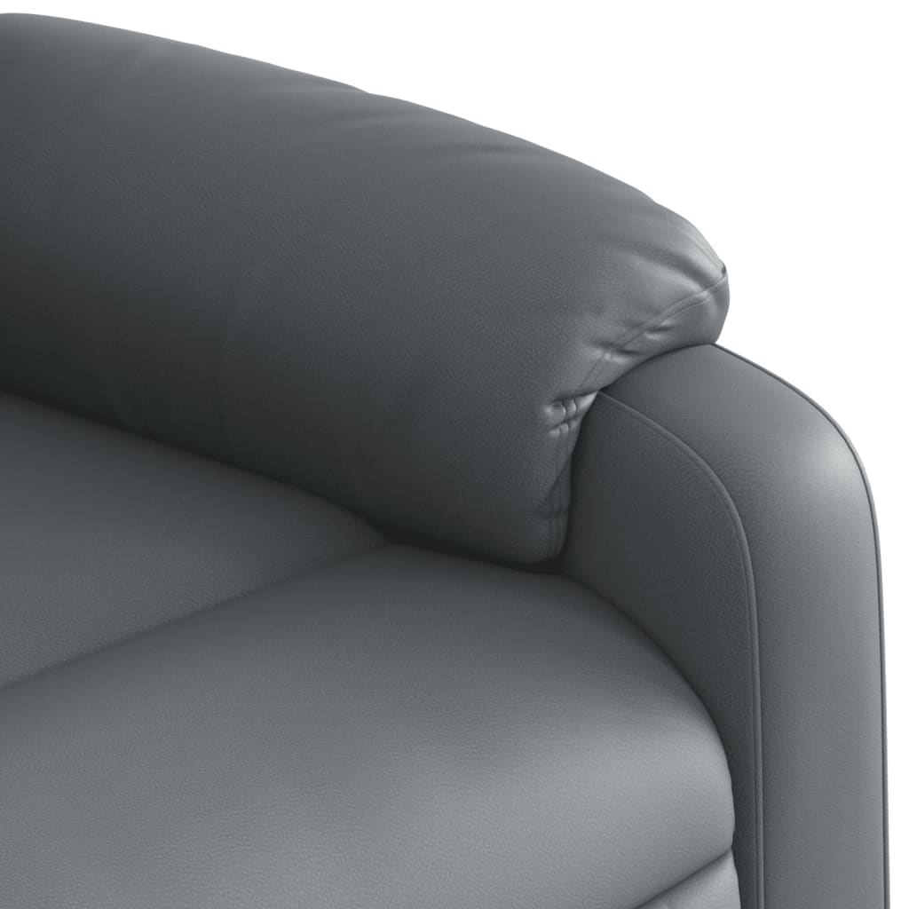 vidaXL Sillón reclinable de cuero sintético gris