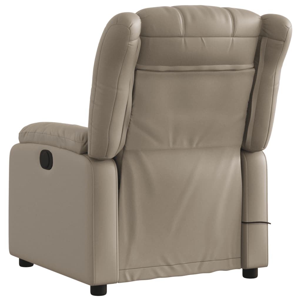 vidaXL Sillón de masaje reclinable cuero sintético color capuchino