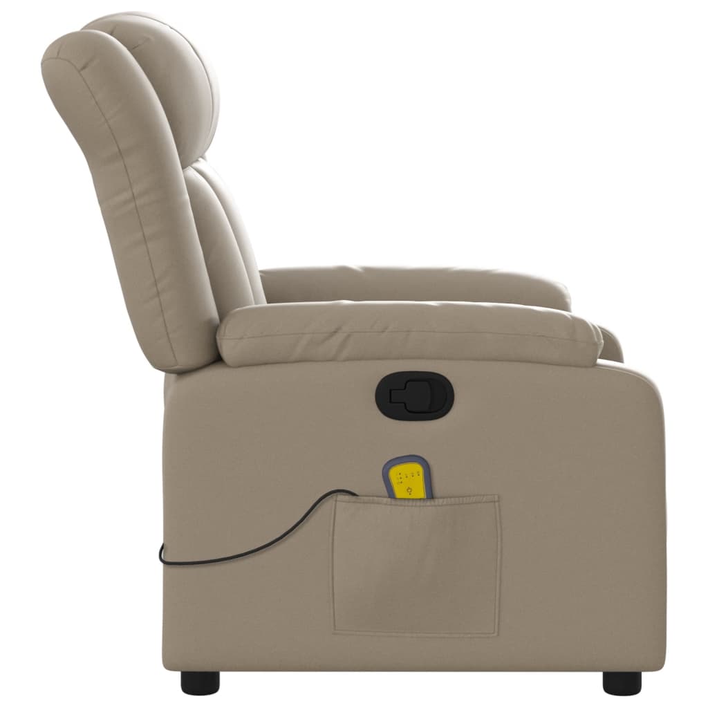 vidaXL Sillón de masaje reclinable cuero sintético color capuchino