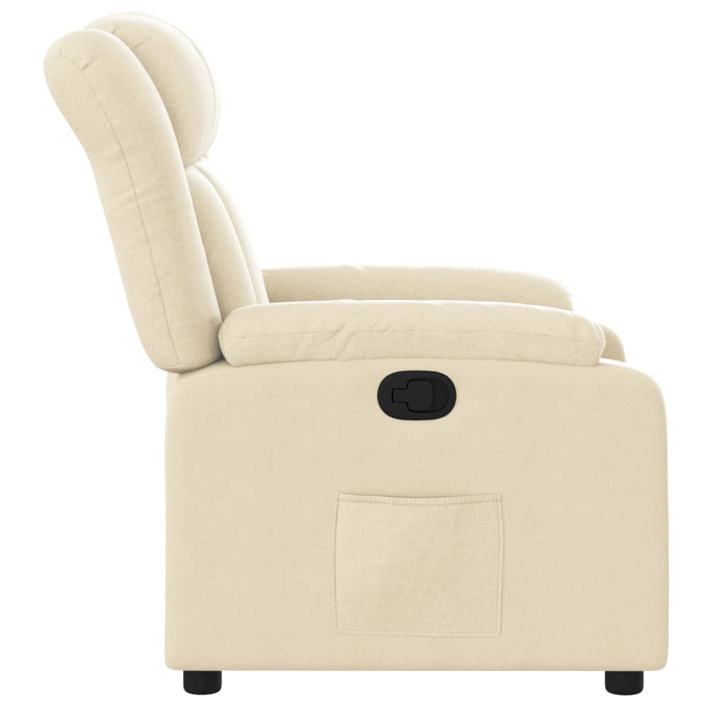 vidaXL Sillón reclinable de tela crema