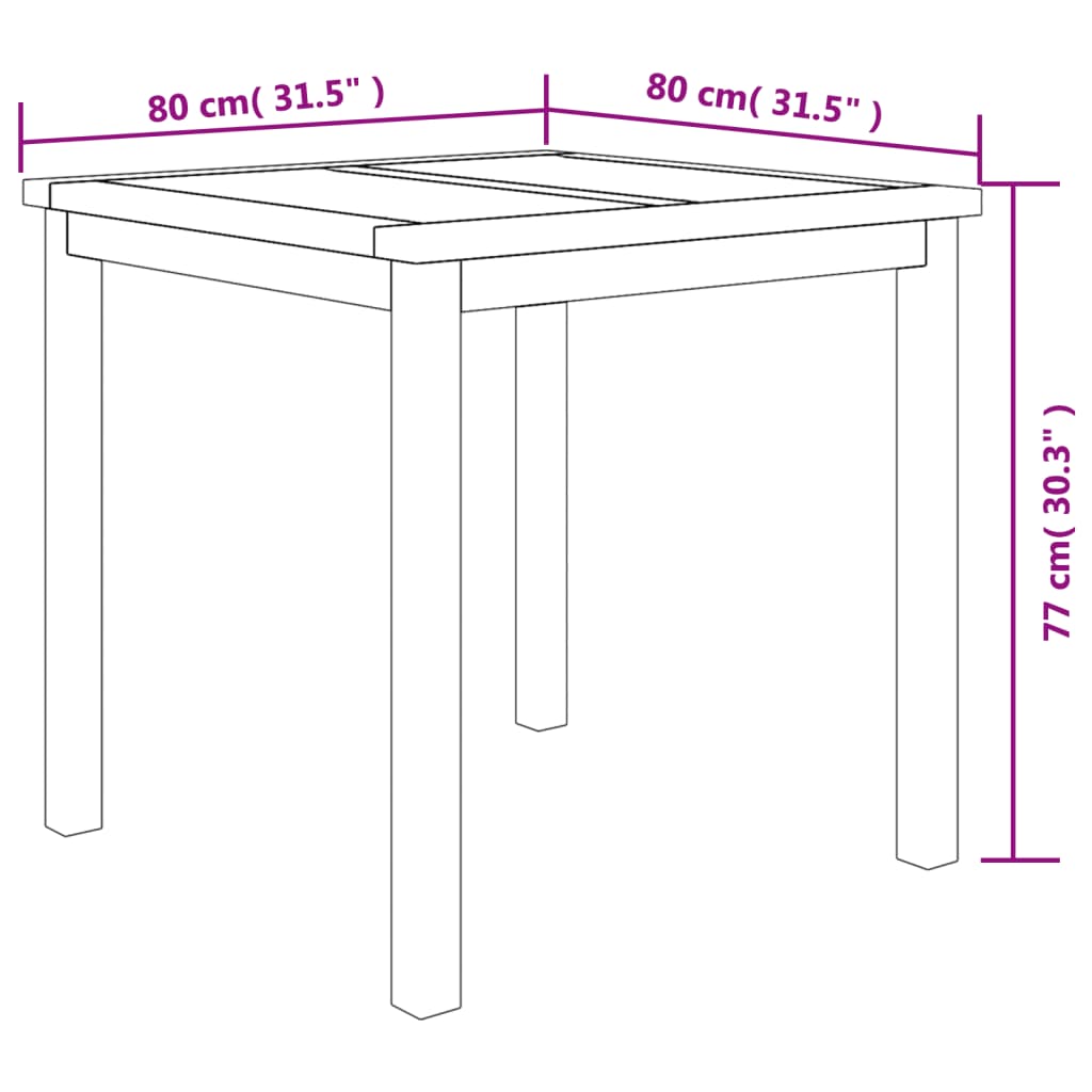 vidaXL Juego de comedor para jardín 3 pzas madera maciza de teca