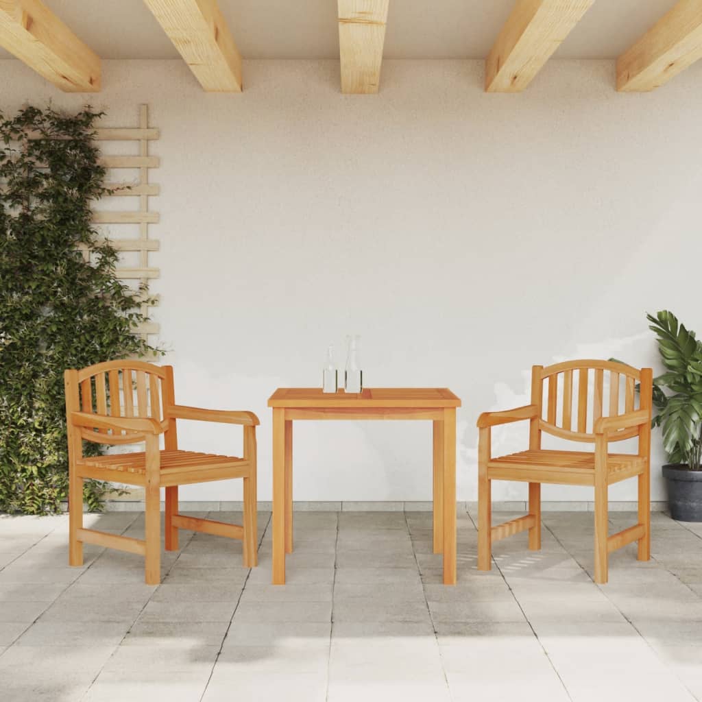 vidaXL Juego de comedor para jardín 3 pzas madera maciza de teca