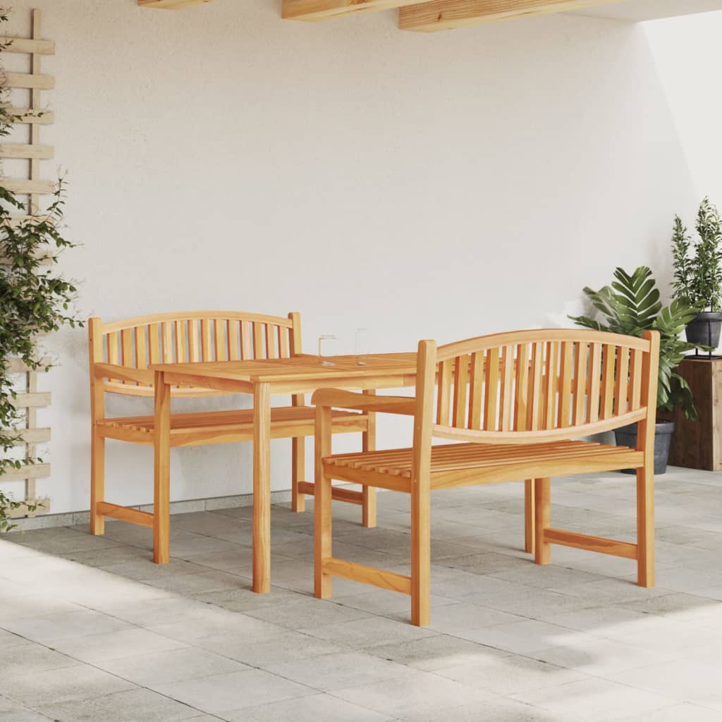 vidaXL Juego de comedor para jardín 3 pzas madera maciza de teca