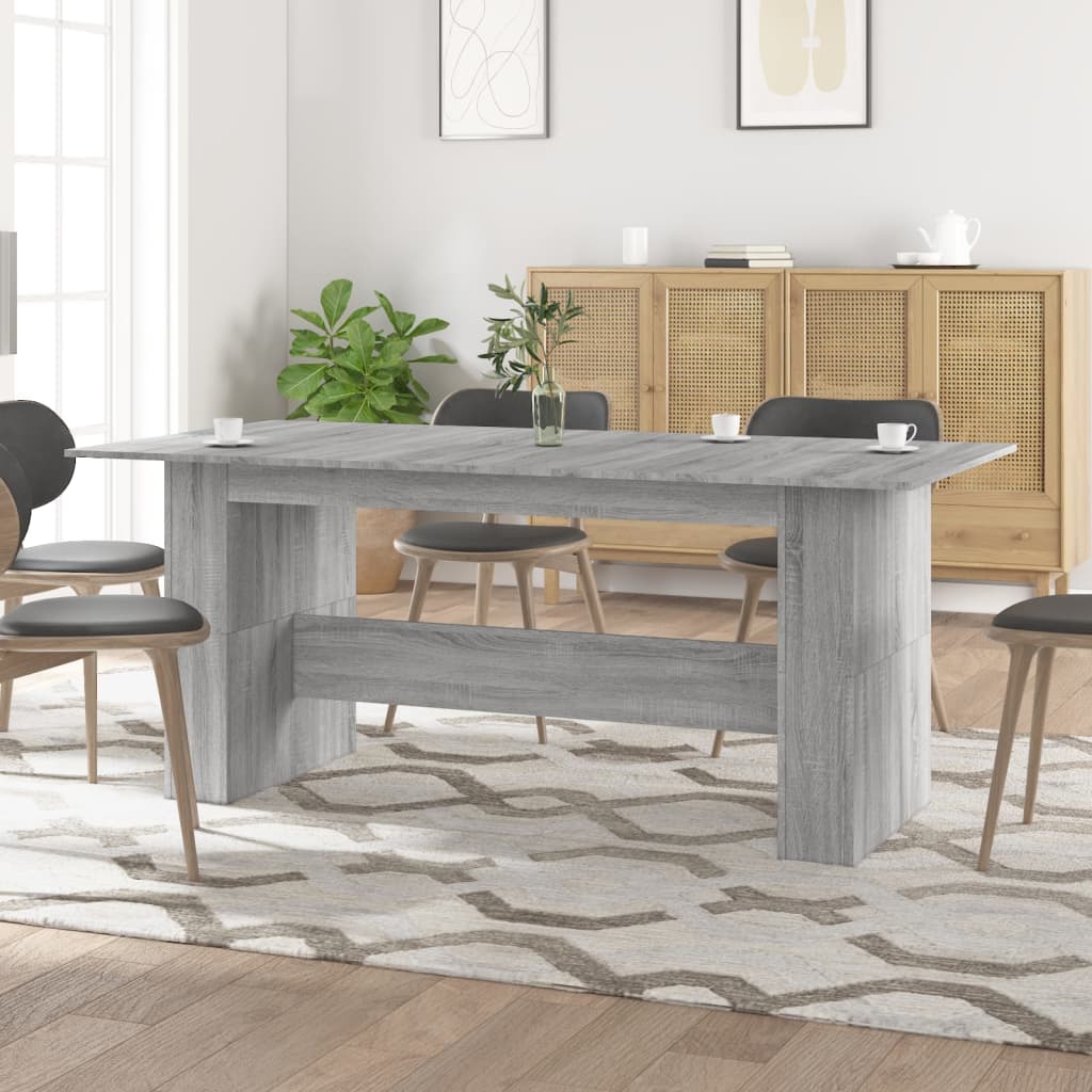 vidaXL Mesa de comedor madera de ingeniería Sonoma gris 180x90x76 cm