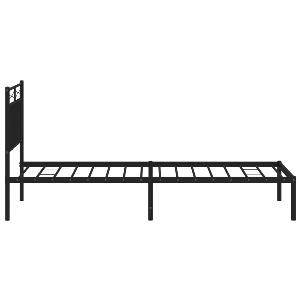 vidaXL Estructura cama sin colchón con cabecero metal negro 90x200 cm