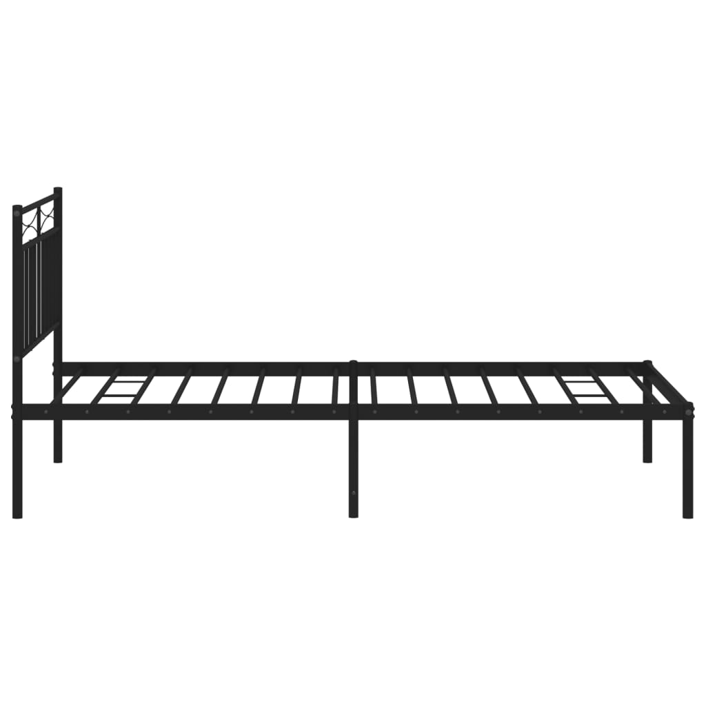 vidaXL Estructura cama sin colchón con cabecero metal negro 100x200 cm