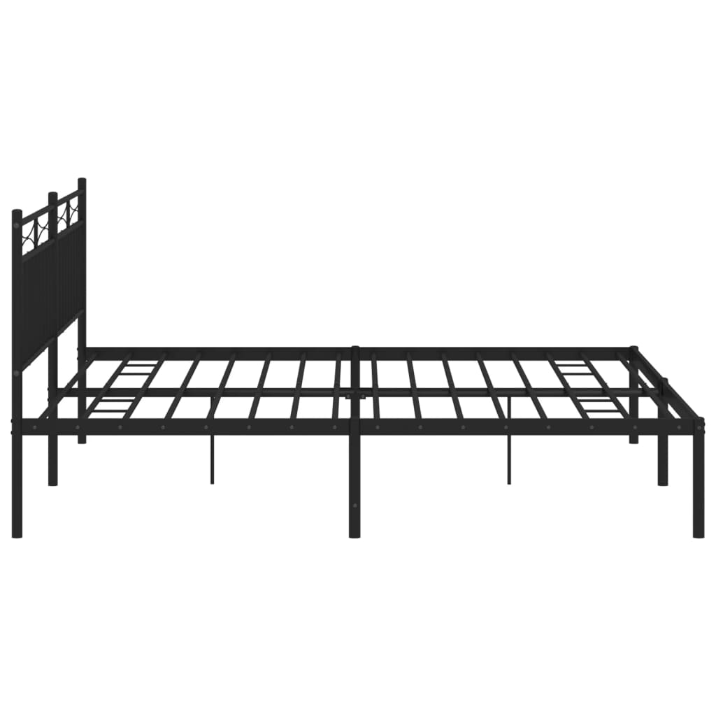 vidaXL Estructura cama sin colchón con cabecero metal negro 180x200 cm