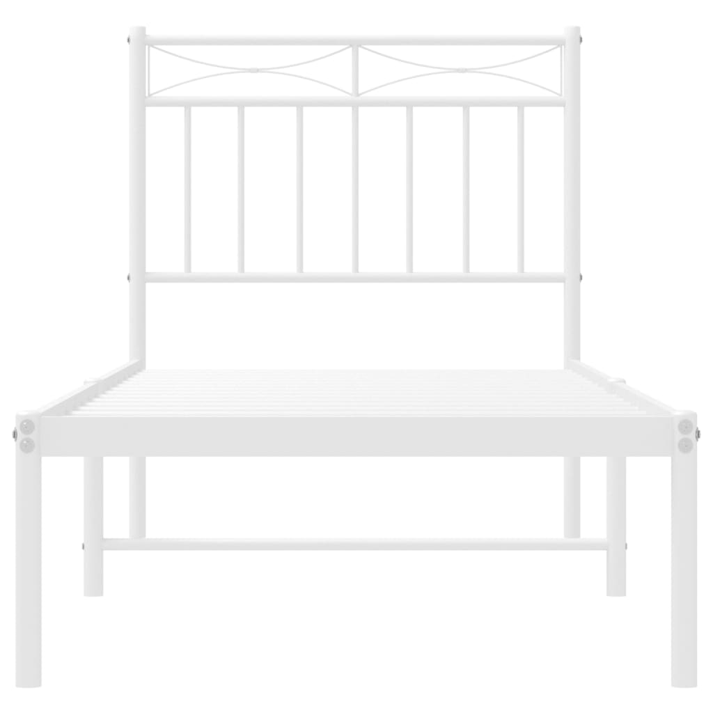 vidaXL Estructura cama sin colchón con cabecero metal blanco 75x190 cm