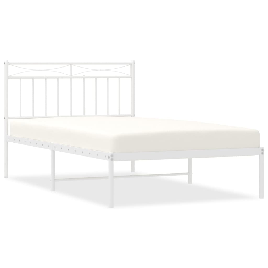 vidaXL Estructura cama sin colchón con cabecero metal blanco 100x200cm