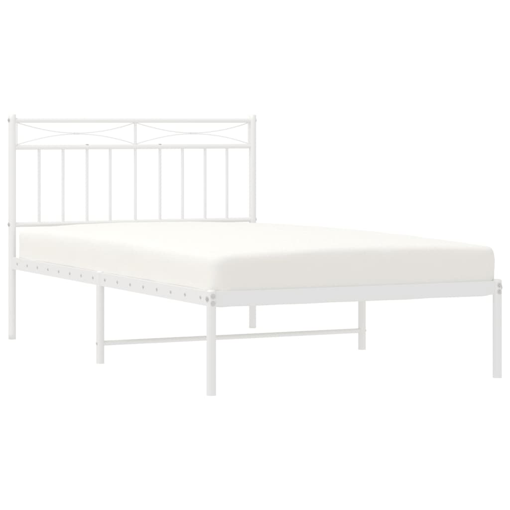 vidaXL Estructura cama sin colchón con cabecero metal blanco 100x200cm