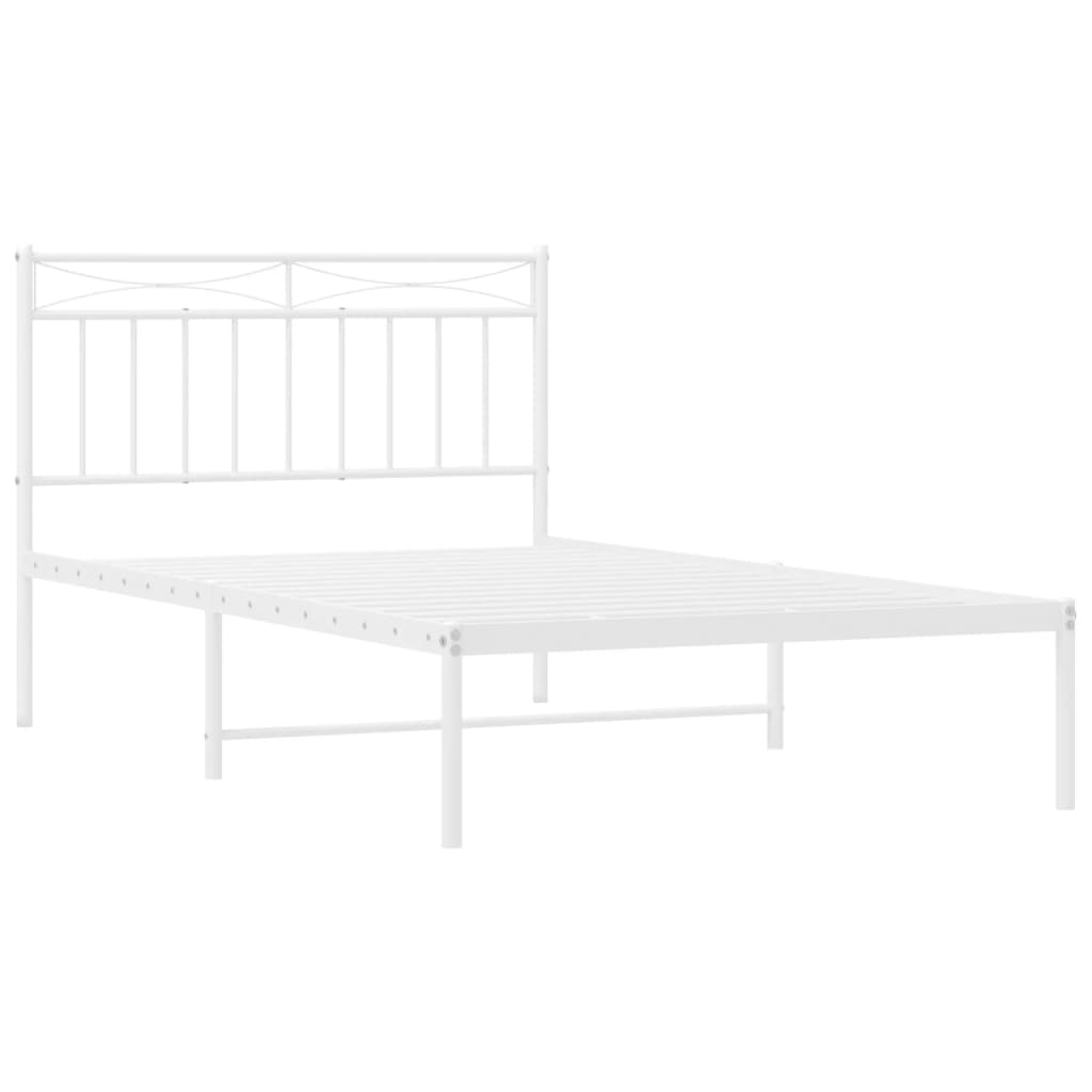 vidaXL Estructura cama sin colchón con cabecero metal blanco 100x200cm