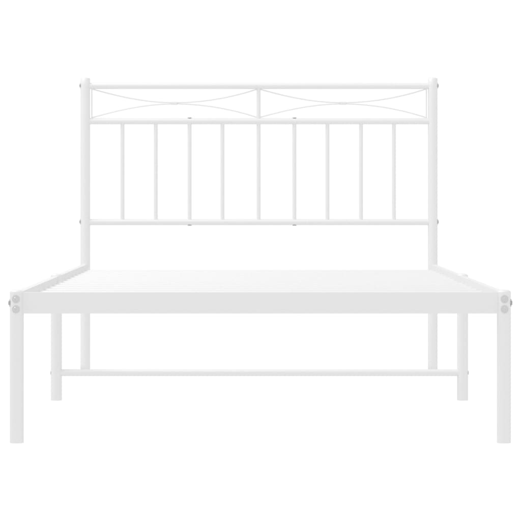 vidaXL Estructura cama sin colchón con cabecero metal blanco 100x200cm