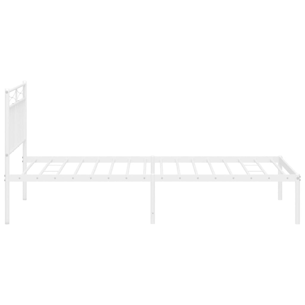 vidaXL Estructura cama sin colchón con cabecero metal blanco 100x200cm