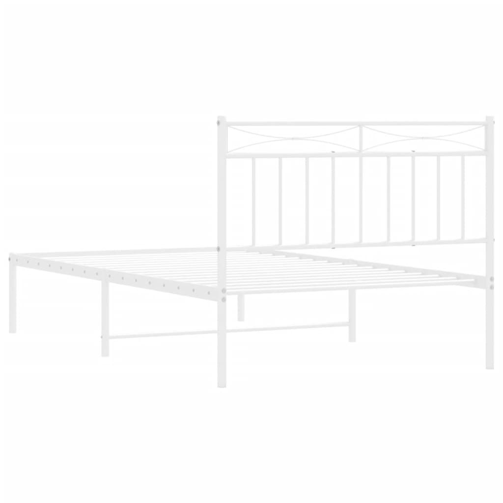 vidaXL Estructura cama sin colchón con cabecero metal blanco 100x200cm